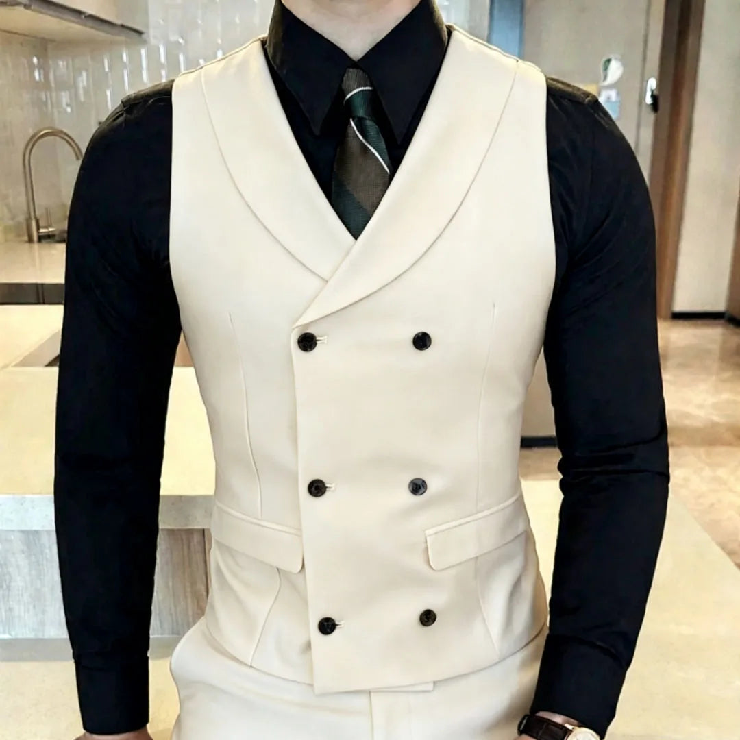 Men's Vest Double Breasted Lapel Waistcoat for Weddings and Formal Occasions