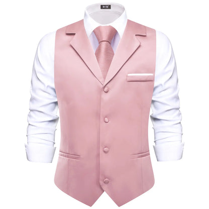 Men's Vest with Tie Jacquard V-Neck Waistcoat for Casual Business and Party Occasions – Champagne