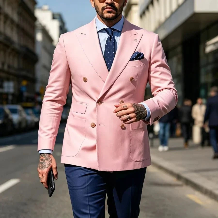Slim Fit Suits for Men Double Breasted Casual Wedding Suits for Party 1 Piece Groom Tuxedo Blazer Set 2026 New