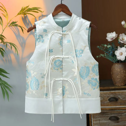 Fashion Spring Vest Women Temperament Button Jacquard Fashion Loose Sleeveless All-match Causal Waistcoat 2025 New Female Jacket