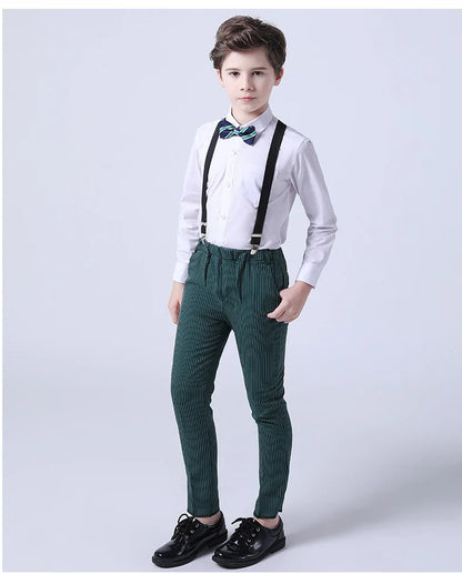 Boys Formal Vest Pants 2-Piece Suit Set for Kids – Striped Wedding & Party Wear