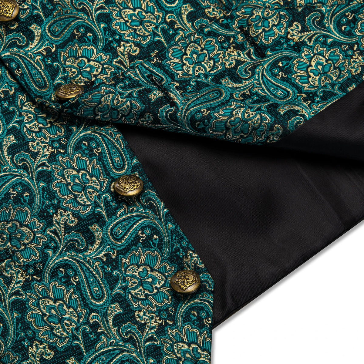 Men's Paisley Waistcoat with Matching Tie, Pocket Square and Cufflinks Set for Weddings and Business Events