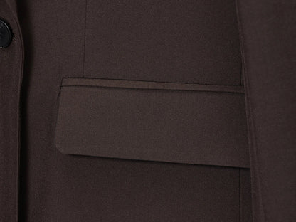 Elegant Commute Double Breasted Blazer Women Trendy Vintage Brown Blazer with Shoulder Pads 2026 Spring Chic Lady Blazer