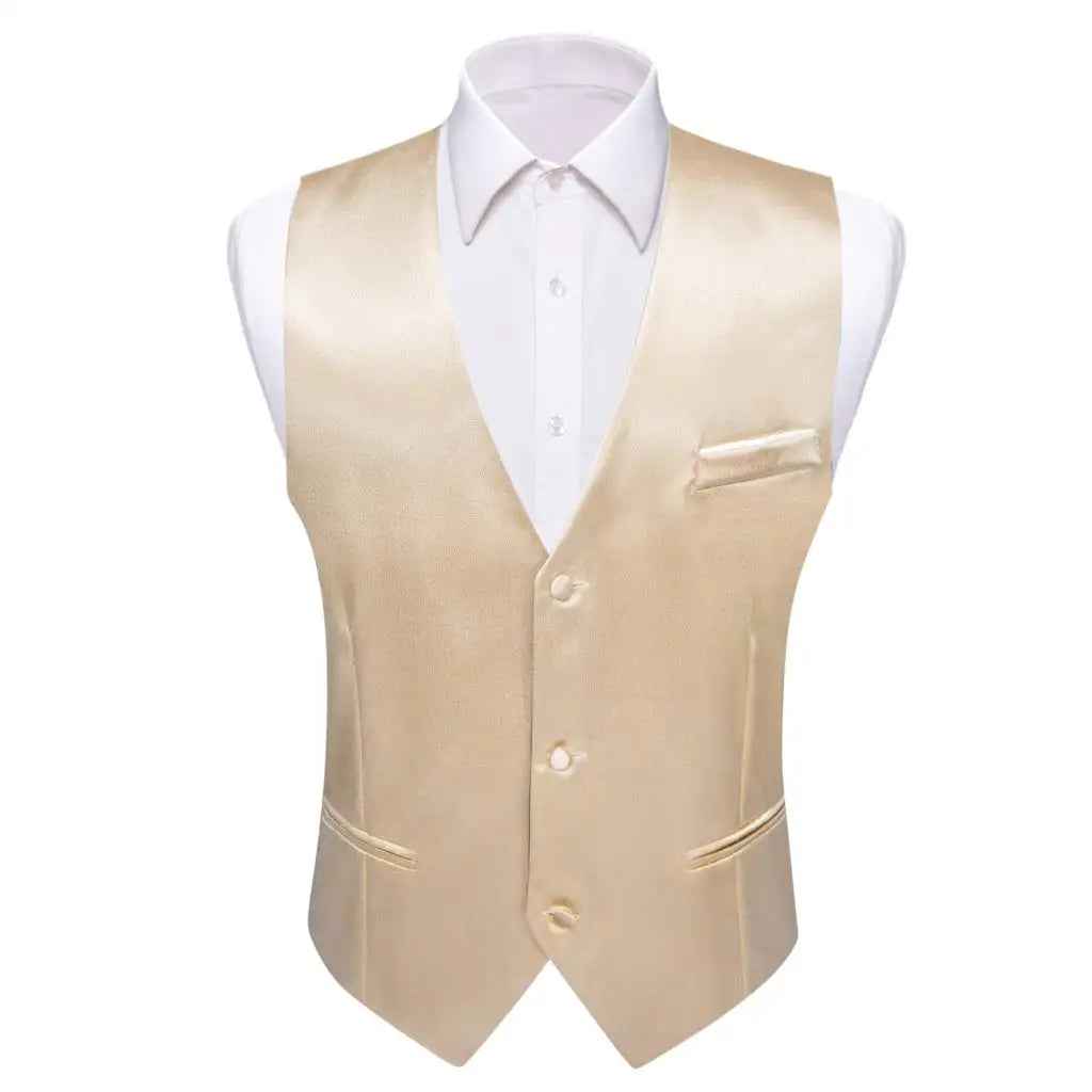 Men's Satin Vest Slim Fit Single-Breasted Waistcoat for Weddings and Formal Occasions