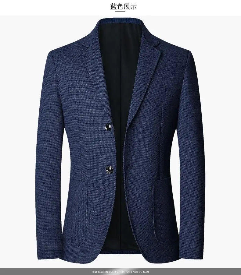 Blazer Men's Fashion Solid Color Wedding Dress Casual Host Gentleman Slim-Fitting Trendy Banquet Versatile Business Blazer