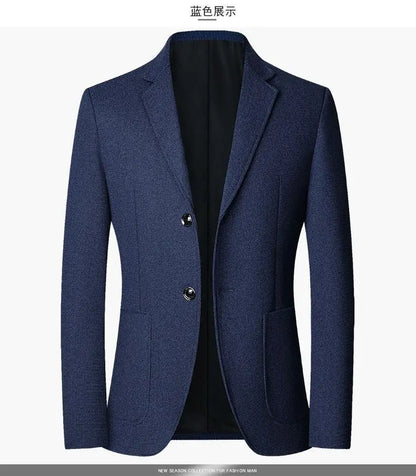Blazer Men's Fashion Solid Color Wedding Dress Casual Host Gentleman Slim-Fitting Trendy Banquet Versatile Business Blazer