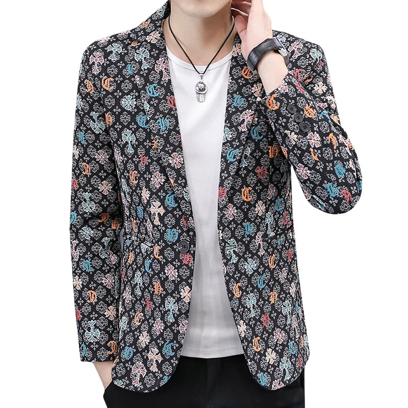 Blazer Men's Fashion Outdoor Travel Gentleman Wedding Slimming Business Versatile Trendy Casual Korean-style Formal Wear Blazer