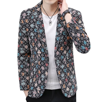 Blazer Men's Fashion Outdoor Travel Gentleman Wedding Slimming Business Versatile Trendy Casual Korean-style Formal Wear Blazer