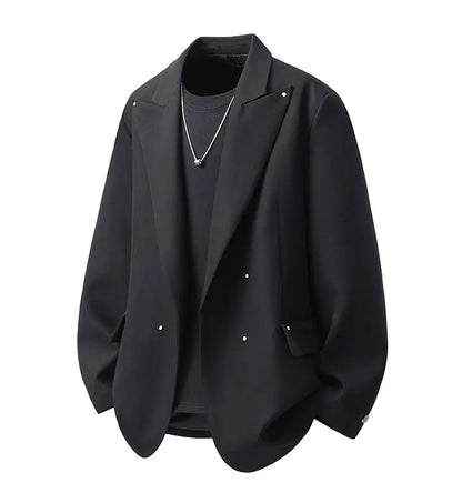 Black Yamamoto Style Blazer Man Luxury Loose Cardigan Jacket 2026 Vintage Chaqueta Para Hombre Elegante Suits Japanese Uniform