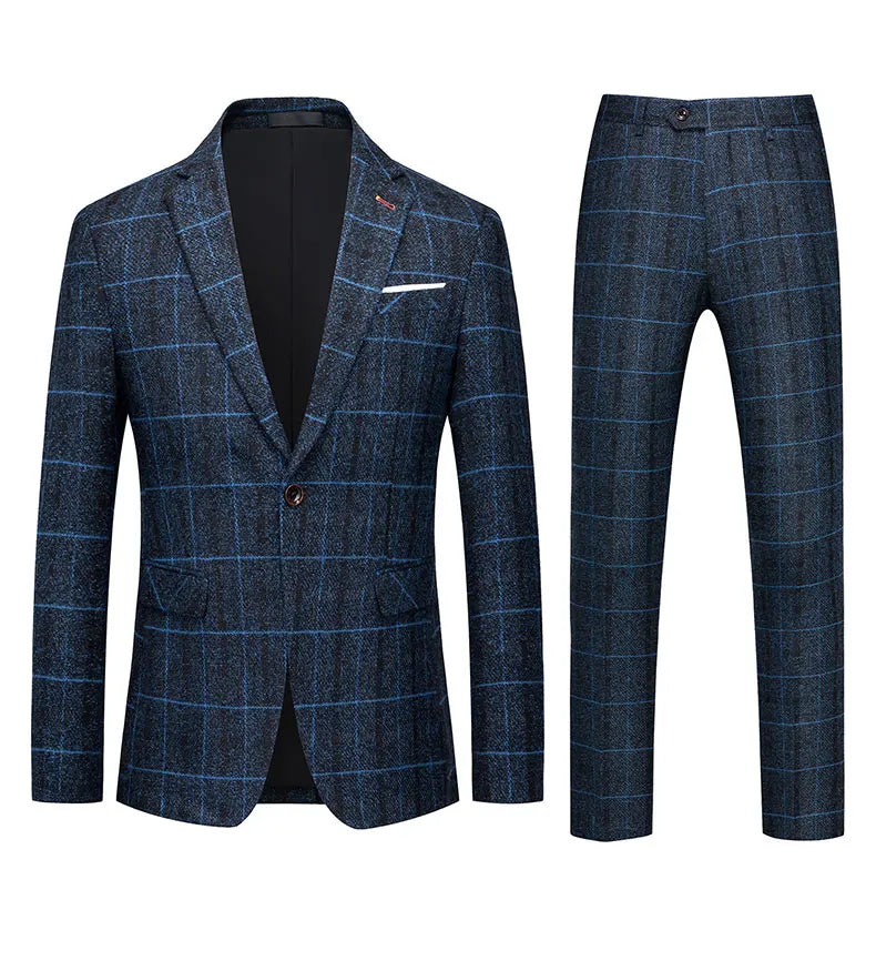 Men's 2025 Three-piece Suit Set One Button Fashion Wedding Business Casual Work Formal Vest Trousers M-5XL