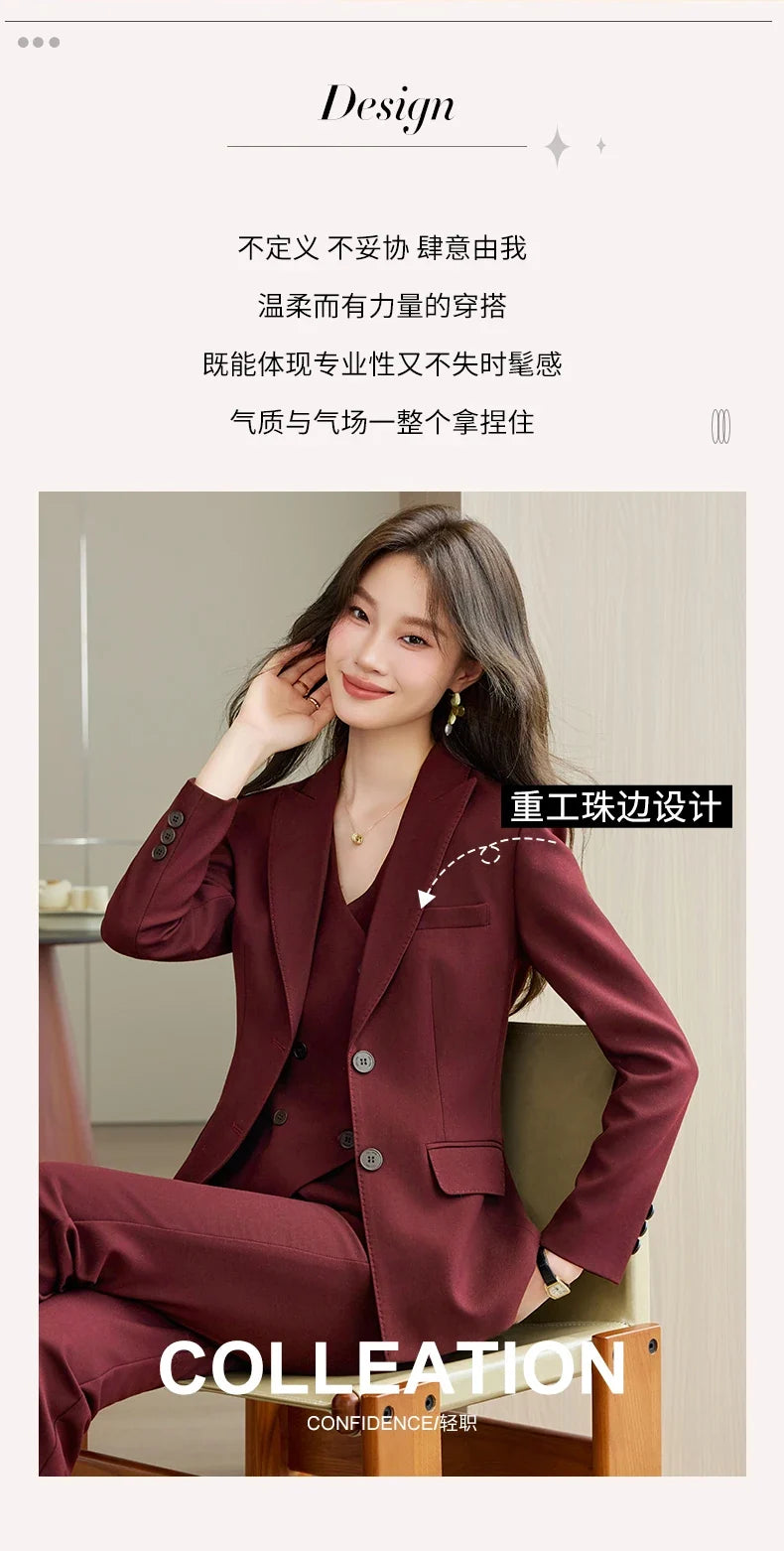 Fashionable Business Women's Outfit High-Quality Two-Piece Set Pants + Suit Jacket Unique Elegance New 2026 Collection