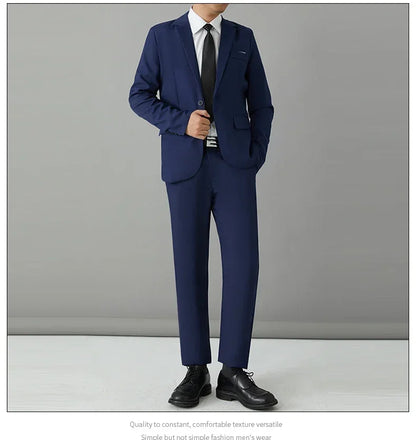Men's Slim Fit Suit Set – Smart Casual Blazer and Pants for Business, Wedding & Formal Occasions