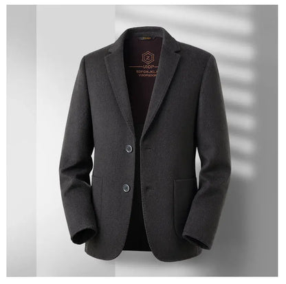 Men's Full Wool Double-Sided Tweed Casual Blazer Five Colors Single-Lining Autumn Winter Well-Structured Casual Business Suit Ja