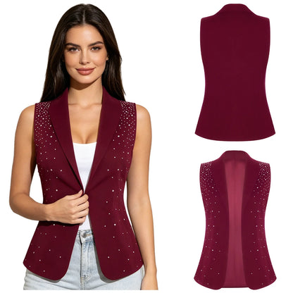 Fashion Sequins Vests Women's Tassel Sleeveless Waistcoat Jazz Dance Costume Shiny Vest 80s Disco Music Festival Party Clubwear