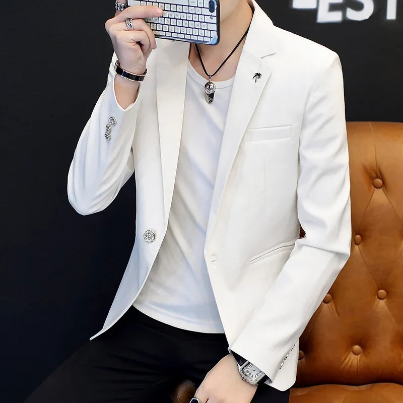 Blazer: Outdoor Fashion, Business-style, Gentleman's Wedding Host, Campus Casual, Relaxed, Korean-style, Youthful Men's Blazer