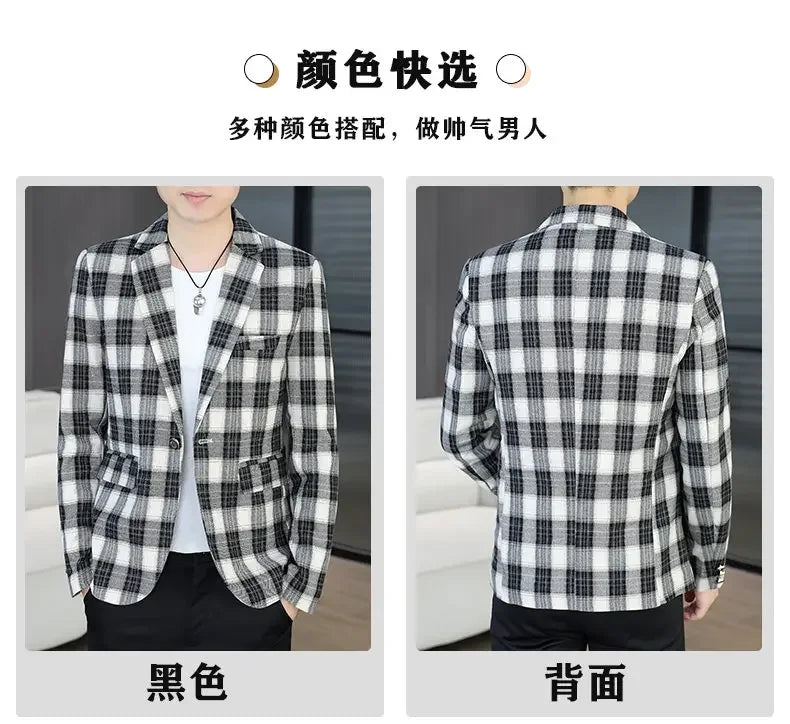Blazer Men's Fashion Business Gentleman Groom Professional Gentleman Form-fitting Versatile Casual Formal Wear High-end Blazer