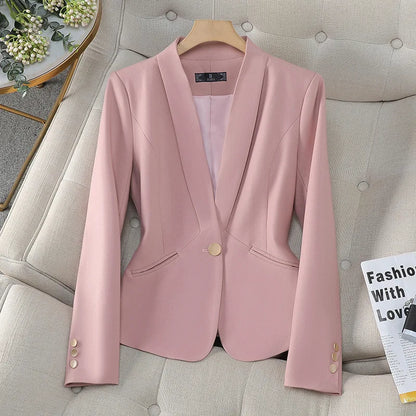Spring Fashion Slim Fit Blazers Women's Coat Jacket New Autumn Outerwears Elegant Office Lady Casaco Plus Size Veste Femme