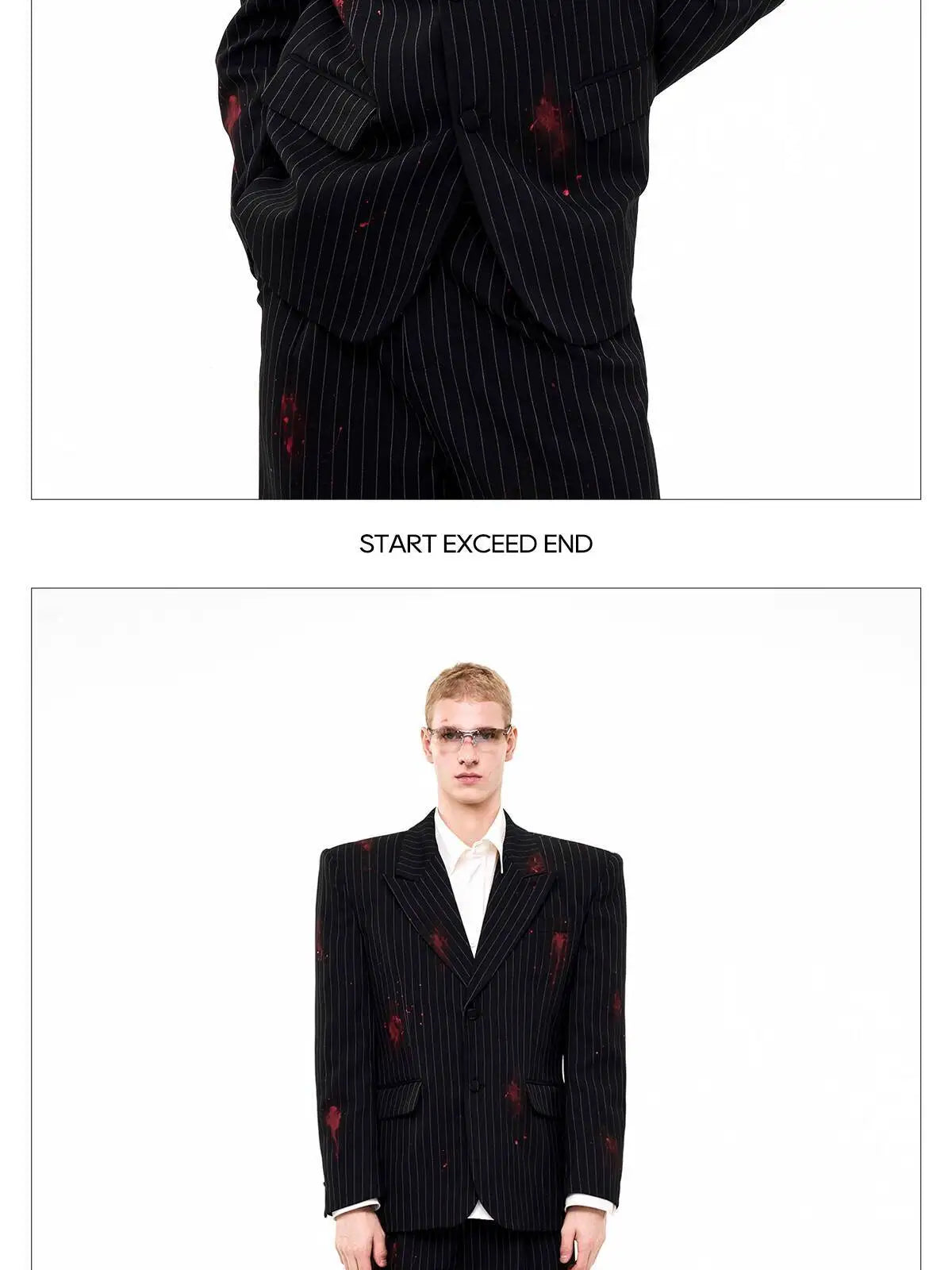 Ink Ejection Tie-dyed Pattern Stripe Printed Shoulder Pad Blazer Coat Men 2025 New Original Luxury Handsome Jacket JY4551