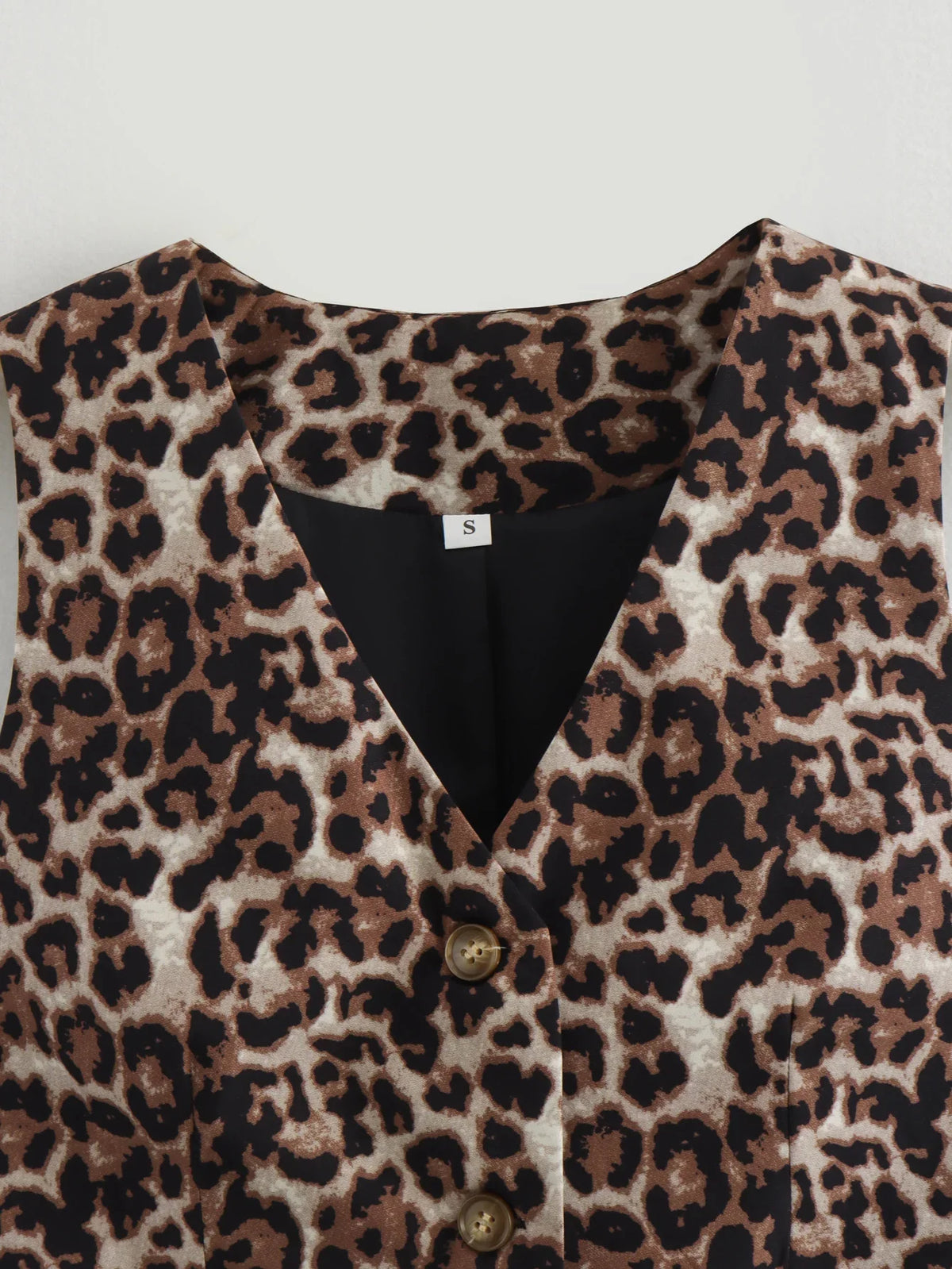 Leopard Lady Vests Vintage Cropped Sleeveless Vest Women Outerwears Animal Print Women's Suit Vest V Neck Casual Waistcoat