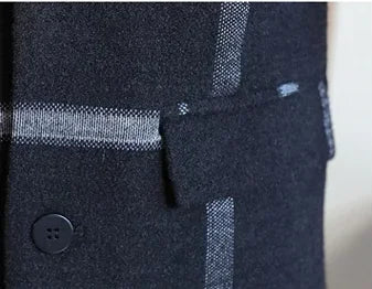 Korean Fashion Woolen Coat Men's Mid-Length Slim-Fit Trench Youth Business Casual 2023 Autumn Winter New Style