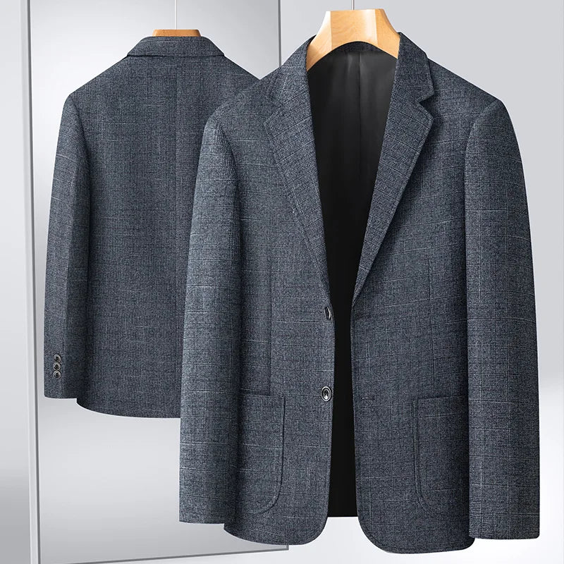 Men's Casual Loose Fit Blazer 13 Colors All-Season Plaid Suit Jacket for Men