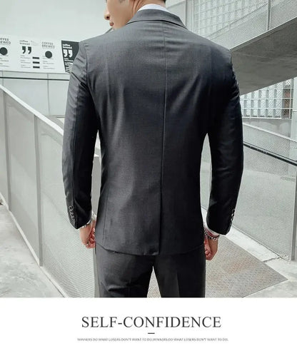 Men's Three-Piece Slim Fit Suit | Blazer, Waistcoat & Trousers for Formal and Business Occasions