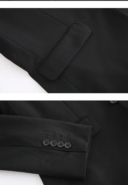Men's Slim Fit 3-Piece Suit Set – Smart Casual Business Wedding Suit for Men in Blue, Gray & Black