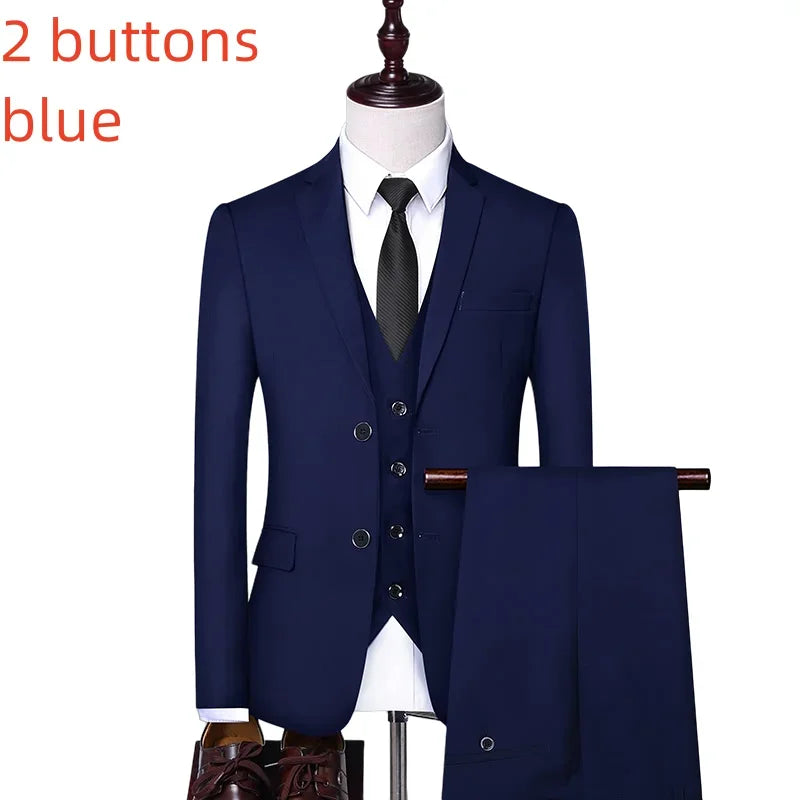 Men's Slim Fit Suit – Smart Casual Single Breasted Office & Wedding Suit