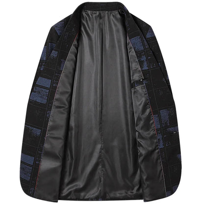 New Men's Blazer 4XL Outerwear Fashion Printing Slim Business Casual Suit Jacket For Men Clothing Wedding Coat A2F106