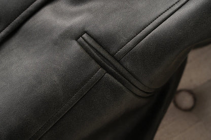 Single-Breasted V-Neck Leather Vest for Women, Spring and Autumn Fashion, Short Pu Leather Vest for Commuting, Outerwear or Innerwear