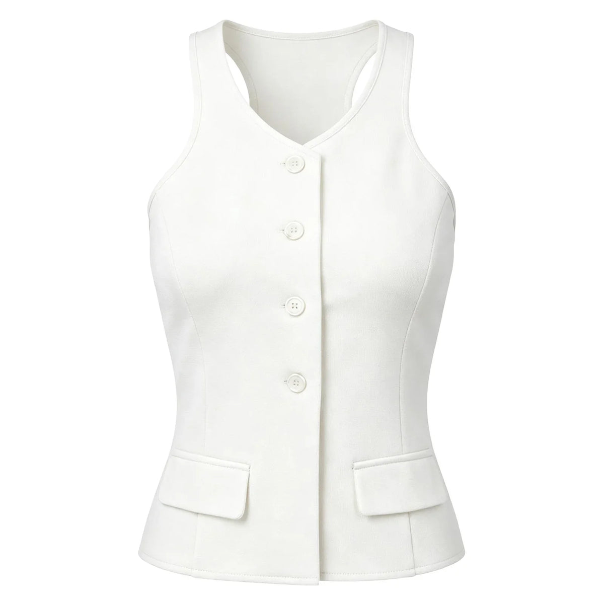 Women Sleeveless Jacket Waistcoat V-neck Fashion Solid Vest Office Lady Suits Vests for Work Communting OL Tops Tank Top Mujer