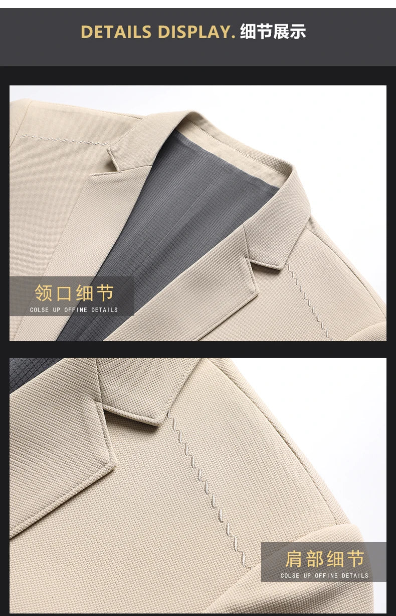 Blazer Outdoor Men's Casual, Fashionable, Trendy, Sporty Solid Color, Slimming British Style Business Gentleman Wedding Blazer