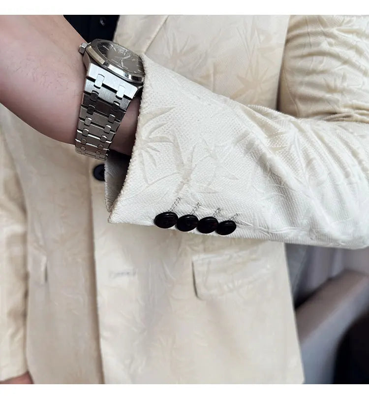 British Style Velvet Men Blazers Autumn Winter Slim Fit Casual Business Suit Jackets Wedding Groom Banquet Formal Coats