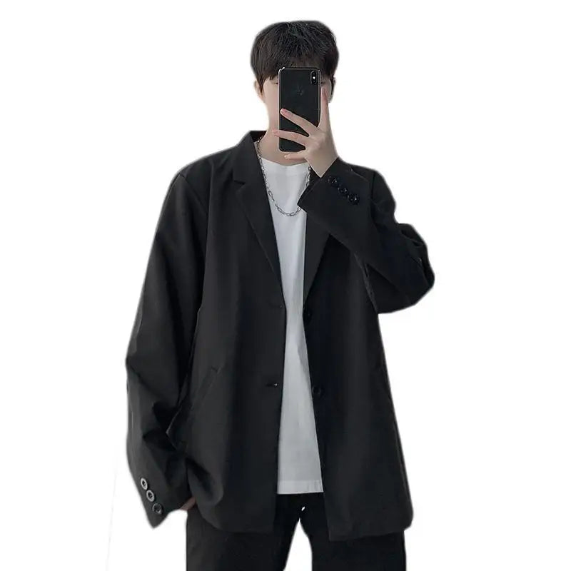 Men Korean Style Casual Blazer 2026 Spring Autumn Wrinkle Free Trendy Ins Couple Jacket Fashion Suit Coat