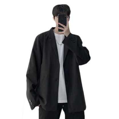 Men Korean Style Casual Blazer 2026 Spring Autumn Wrinkle Free Trendy Ins Couple Jacket Fashion Suit Coat