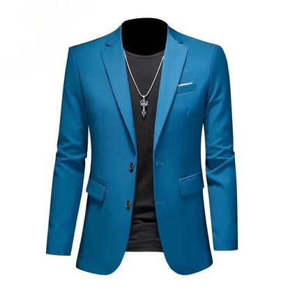 Men's Slim Fit Blazer Single Button Formal Wedding Tuxedo Jacket