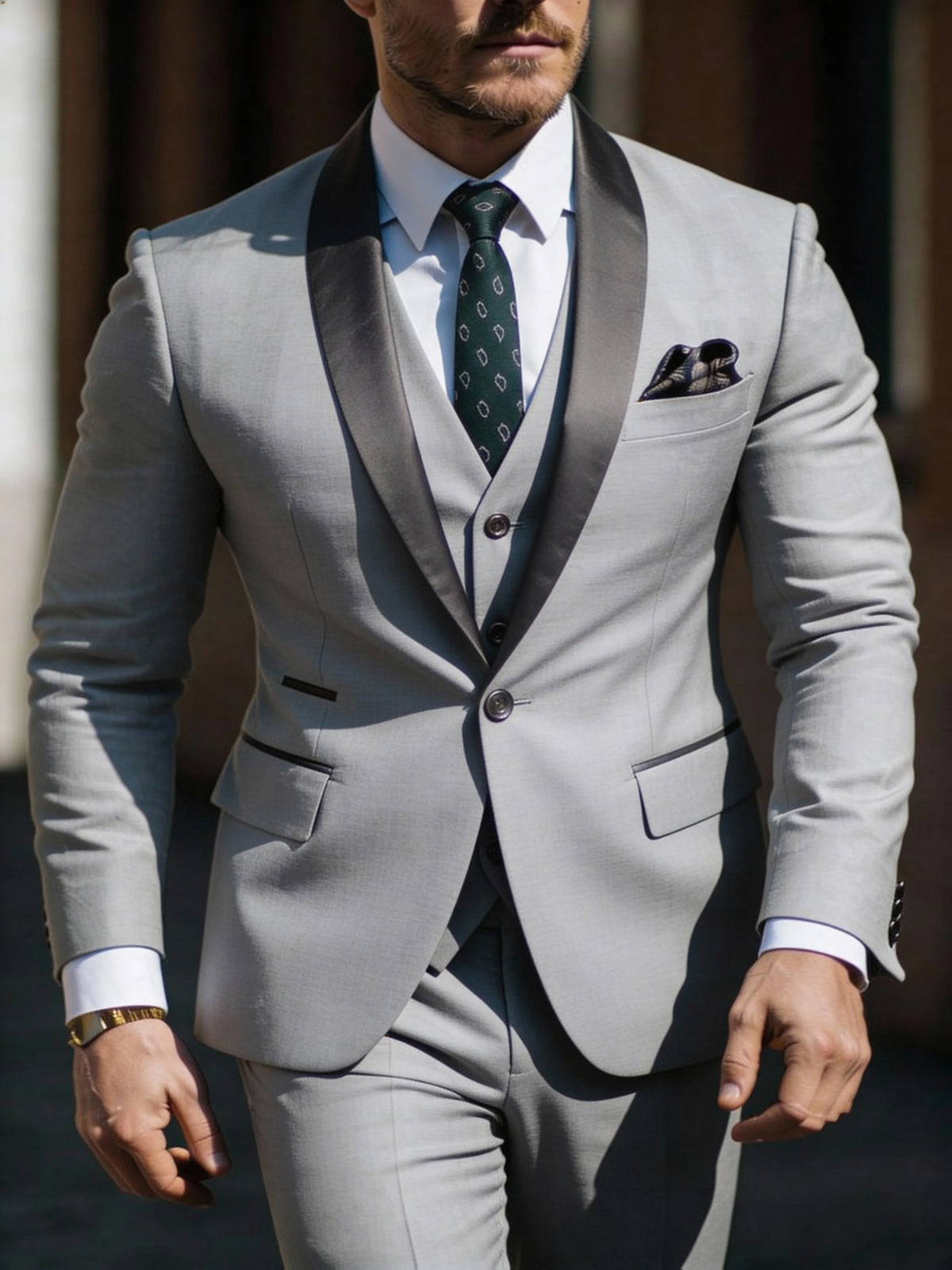 Costume 3 pièces pour homme veste gilet pantalon, Costumes de mariage d'affaires pour hommes pour bal de promo Musculaires costumes de mariage pour hommes