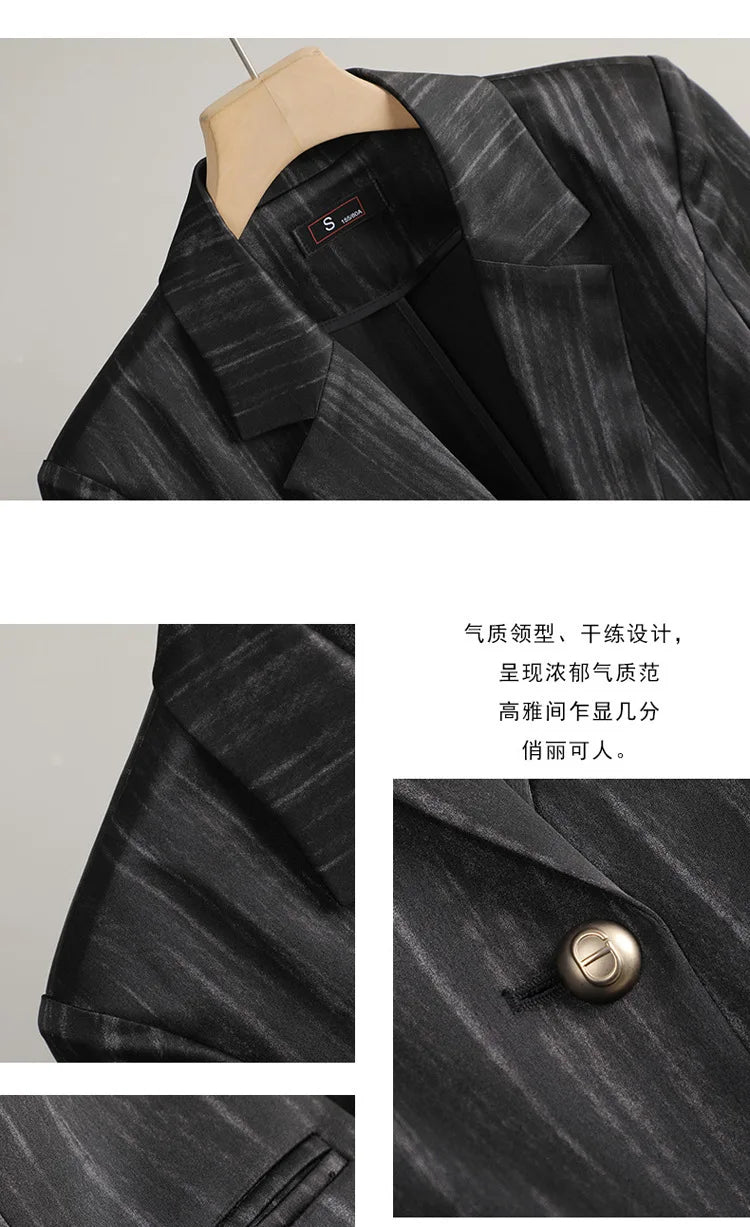 Elegant Women 2025 Spring Summer Professional Suit OL Business Interview Manager Commuting Work Wear Blazer And Pants Sets