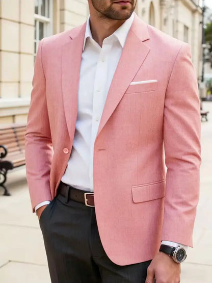 Mens Clothing 2026 Blazers Para Hombres Vintage Cotton Linen Single Button Designer Business Social Jaqueta Masculina Man Suits
