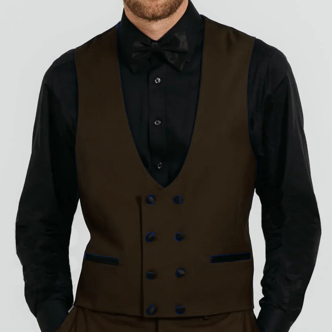 Men's Formal Vest Double-Breasted Waistcoat for Weddings & Events