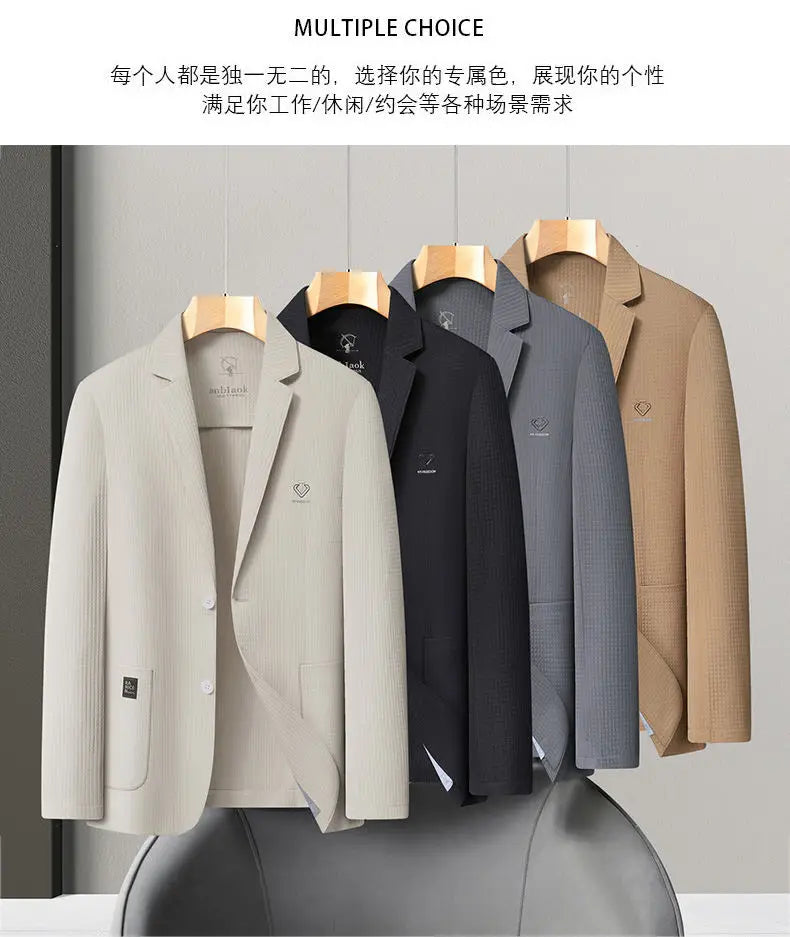 2026 New men fashion Sun Protection Clothing Trend Summer Men's Skin Clothing Solid Color blazer thin coat for male M-4XL