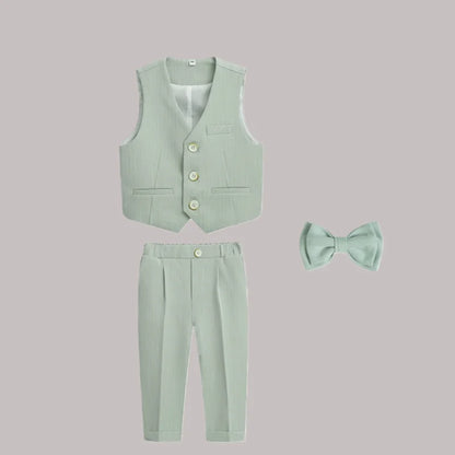 Kids Formal Suit Set Boys Girls Wedding Blazer Multi-Piece Pink Performance Costume