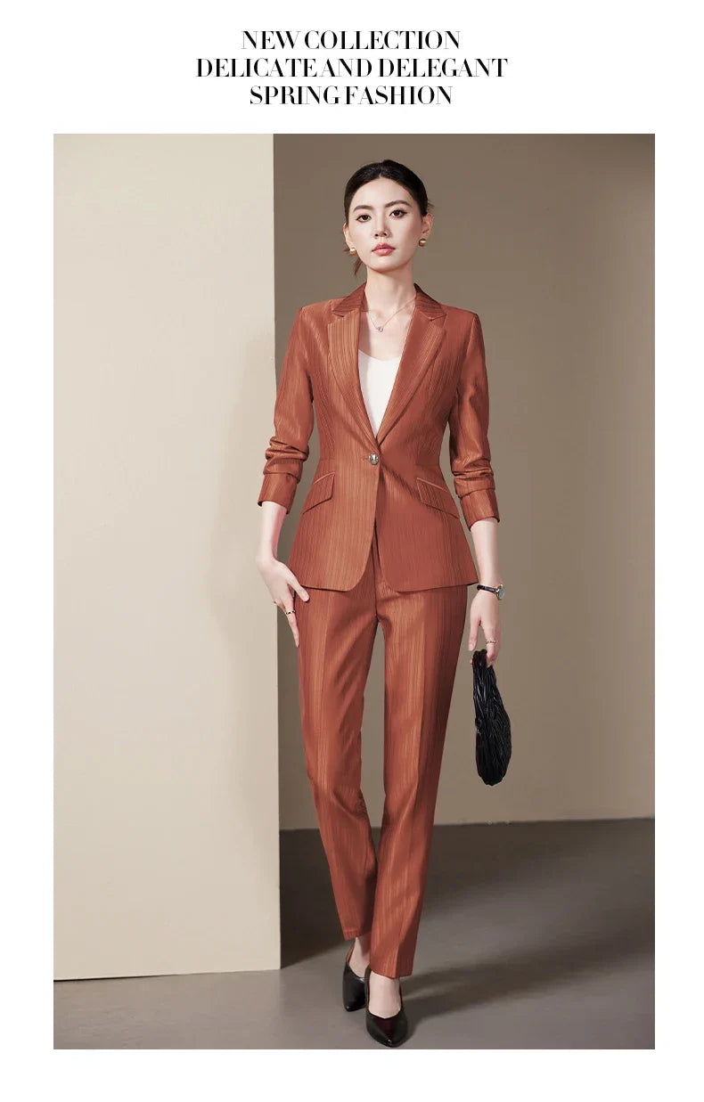 Fashionable ladies' clothing, high quality two-piece pants + blazer. 2025 Autumn and Winter New Models