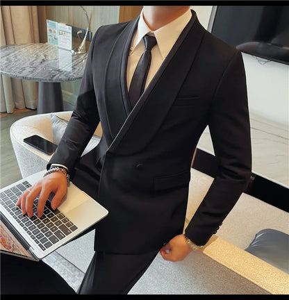 New men's suits, tall and straight, fashionable, cool and versatile. Autumn dress, casual and fitted, cool and stylish