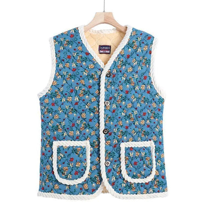 Fashion Thicken Fleece Jacket Women's Vest Open Cardigan Outerwear Loose Autumn Winter New Cotton Waistcoat