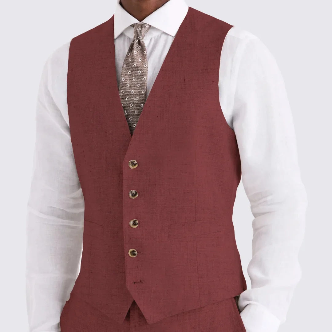Men's Suit Vest Single Breasted V-Neck Waistcoat for Business Banquet and Casual Wear