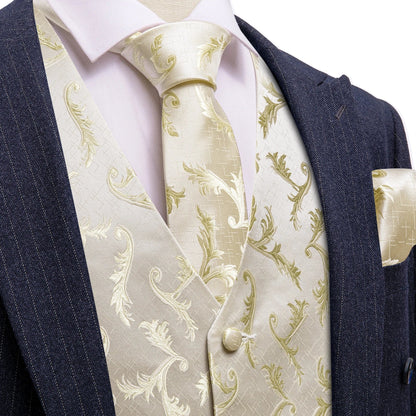 Men's Suit Vest with Matching Tie | Jacquard Paisley Waistcoat for Weddings & Formal Events