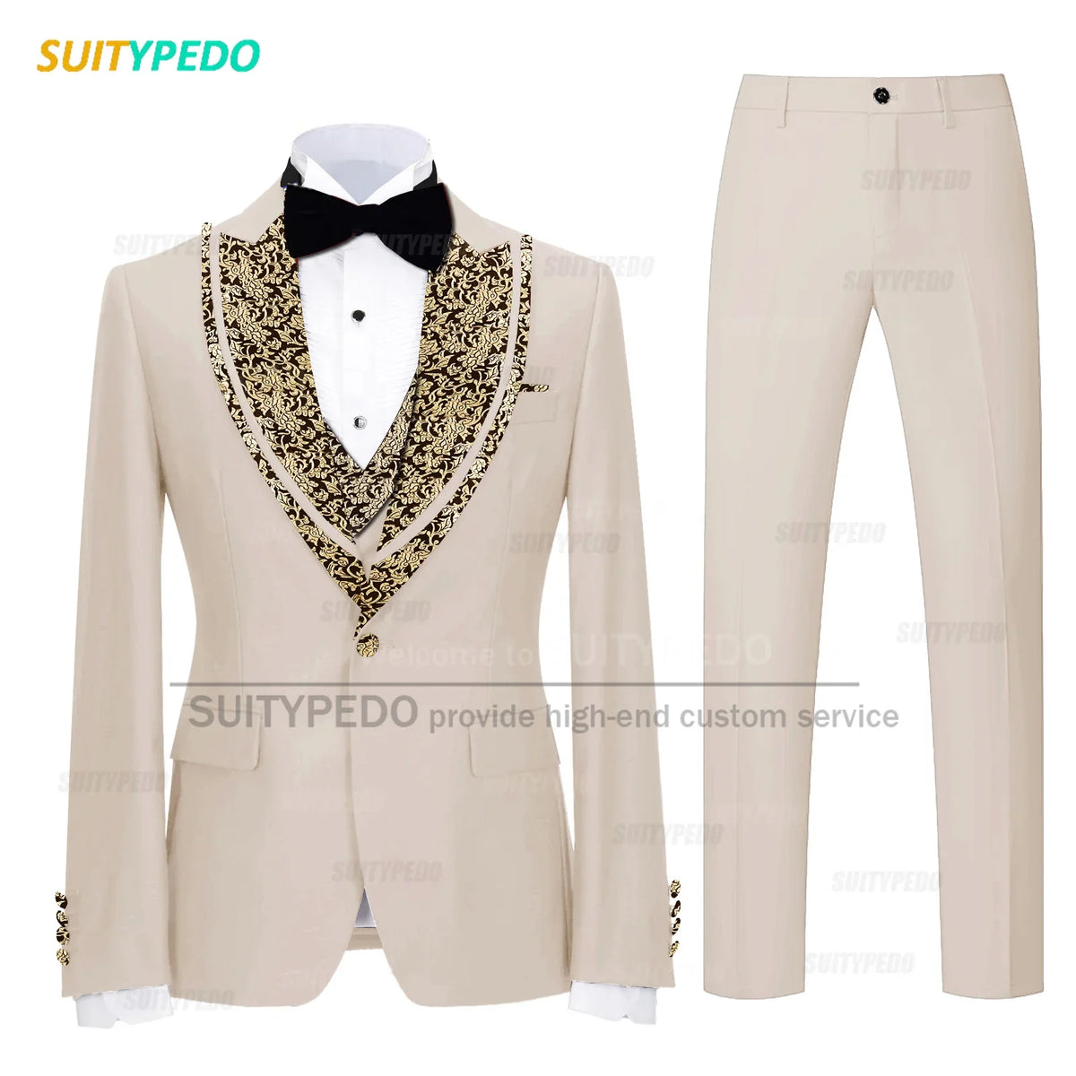 Classic Black Set For Fashion Children Wedding Flower Kid Slim Fit Costumes Formal Party Elegant Blazer Vest Pants 3 Pieces