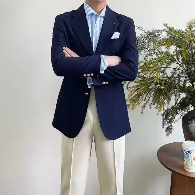 Suit For Mens Groom's Wedding 1 Pieces Slim Fit Blazer Luxury Men Suit Custom Made Tuxedo Gold Button