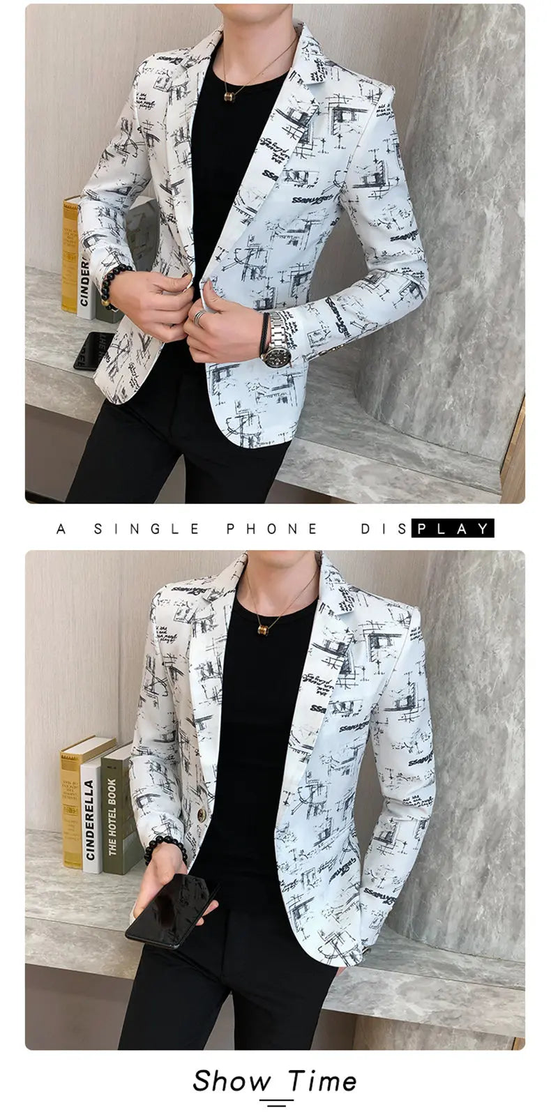 Blazer Men's Fashion Outdoor Travel Gentleman Wedding Slimming Business Versatile Trendy Casual Korean-style Formal Wear Blazer